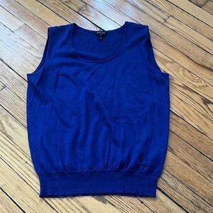 Wool Silk Blend Tank Top in Royal Blue